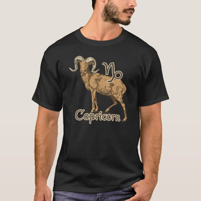 Zodiac Sign Capricorn Symbol T-Shirt (Front)