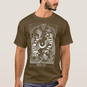 Zodiac sign dark gothic tarot card Pisces T-Shirt
