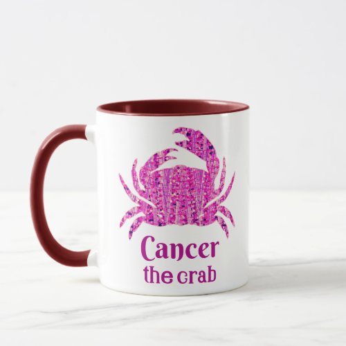 Zodiac Sign for Cancer in Maroon and Purple Mug