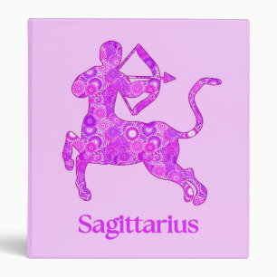 Zodiac Sign for Sagittarius in Amethyst Purple 3 Ring Binder