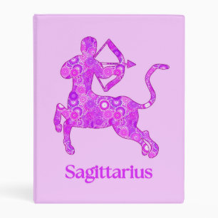 Zodiac Sign for Sagittarius in Amethyst Purple Mini Binder