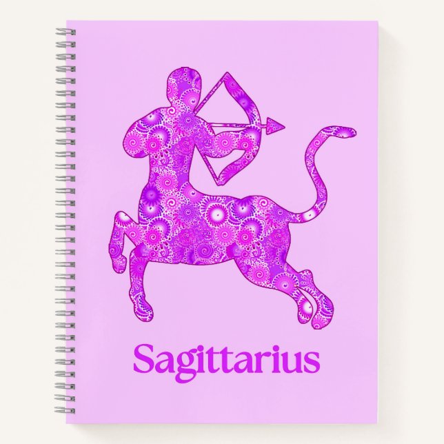 Zodiac Sign for Sagittarius in Amethyst Purple Notebook (Front)