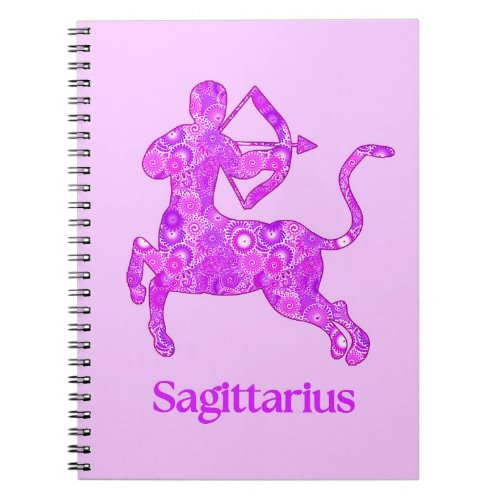 Zodiac Sign for Sagittarius in Amethyst Purple Notebook