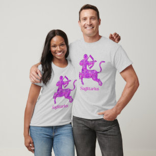 Zodiac Sign for Sagittarius in Amethyst Purple T-Shirt