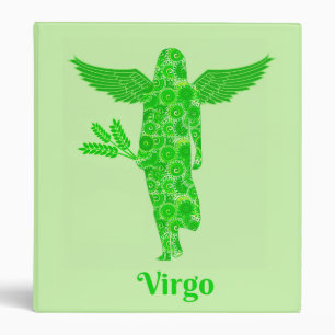 Zodiac Sign for Virgo in Shades of Green 3 Ring Binder