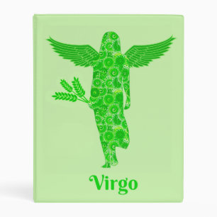 Zodiac Sign for Virgo in Shades of Green Mini Binder