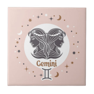 Zodiac Sign Gemini Ceramic Tile
