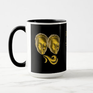 Zodiac sign Gemini, gold - Mug