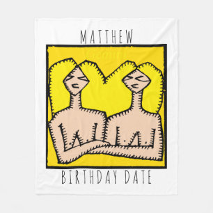 Zodiac Sign Gemini Personalized Birthday Blanket