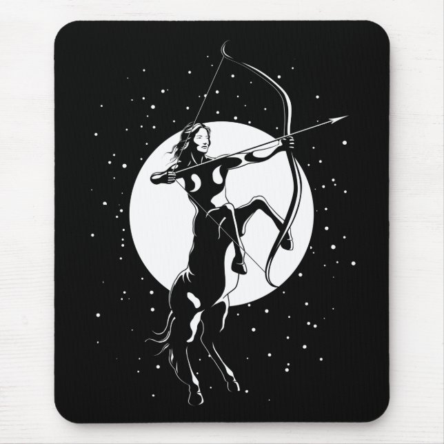 Zodiac Sign Illustration - Sagittarius Mouse Pad (Front)