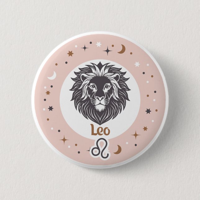 Zodiac Sign Leo Button (Front)