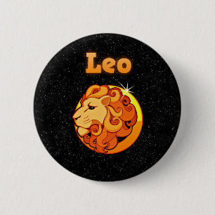 Zodiac sign Leo Button