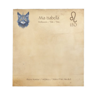 Zodiac Sign Leo & Celestial Cat - Notepad