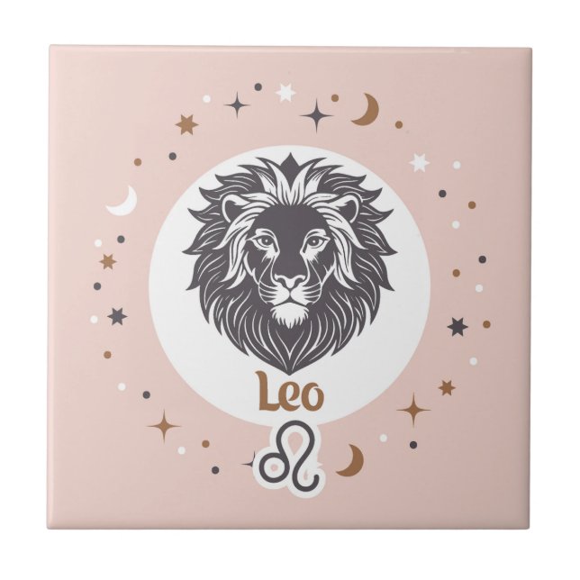 Zodiac Sign Leo Ceramic Tile (Front)
