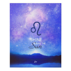 Zodiac Sign Leo Dreamy Star Sky Quote Canvas