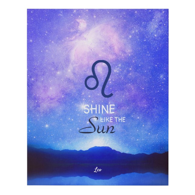 Zodiac Sign Leo Dreamy Star Sky Quote Canvas (Front)