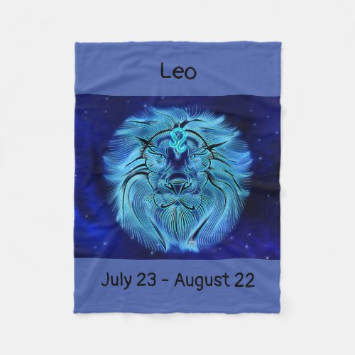 Zodiac sign Leo Fleece Blanket