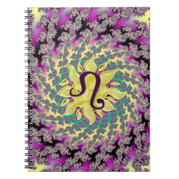 Zodiac Sign Leo Fractal Mandala Notebook by UROCKSymbology at Zazzle