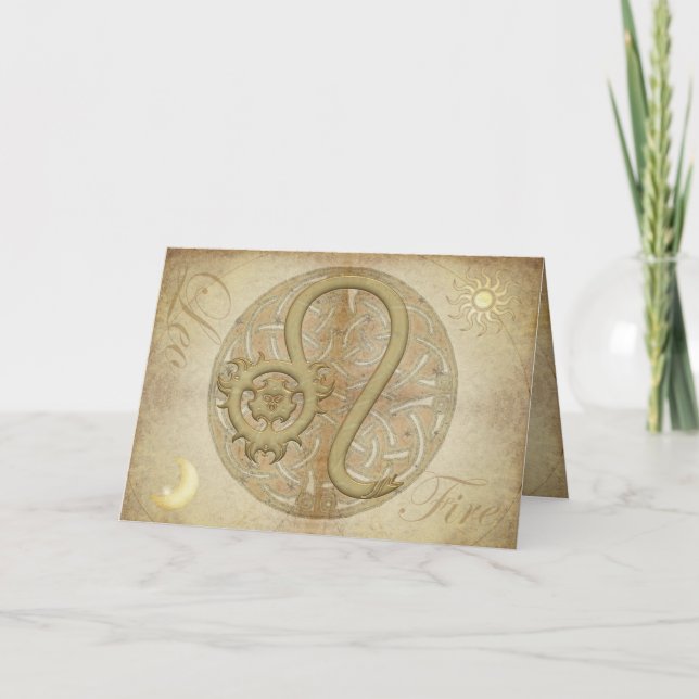 Zodiac Sign Leo Greetings and Notecards (Front)