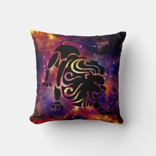 Zodiac Sign Leo Lion  Throw Pillow