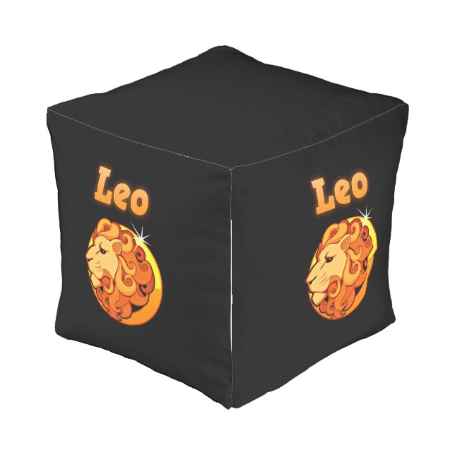 Zodiac sign Leo Outdoor Pouf (Angled Front)