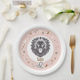 Zodiac Sign Leo Paper Plates