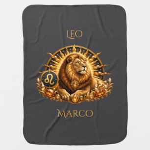 Zodiac Sign Leo Personalized Baby Blanket