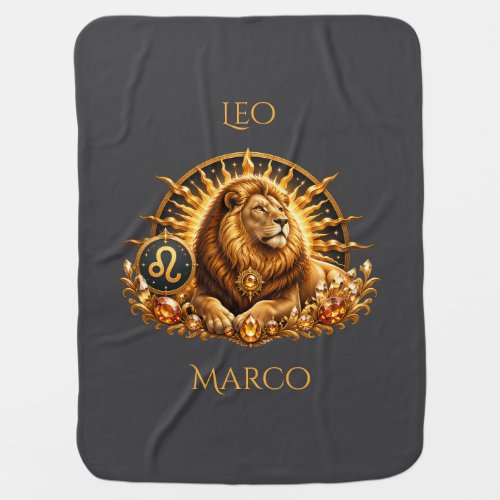 Zodiac Sign Leo Personalized Baby Blanket
