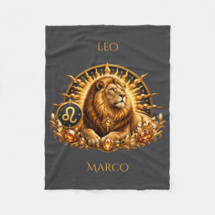 Zodiac Sign Leo Personalized Fleece Blanket