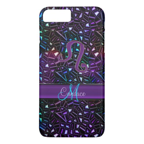 Zodiac Sign Leo Rainbow Glitter iPhone 7 Plus Case