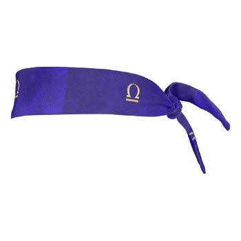 Zodiac Sign Libra Blue Leather Look Tie Headband by UROCKSymbology at Zazzle