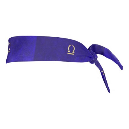 Zodiac Sign Libra Blue Leather Look Tie Headband