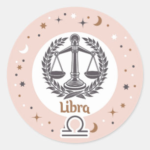 Zodiac Sign Libra Classic Round Sticker