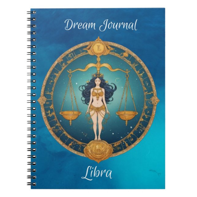Zodiac Sign Libra Dream Journal Notebook (Front)