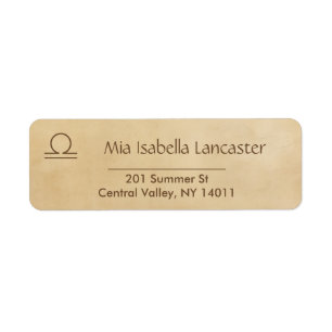 Zodiac Sign - Libra Return Address Labels