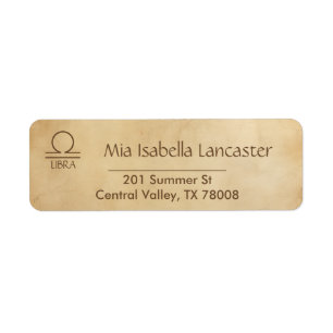 Zodiac Sign Libra Return Address Labels