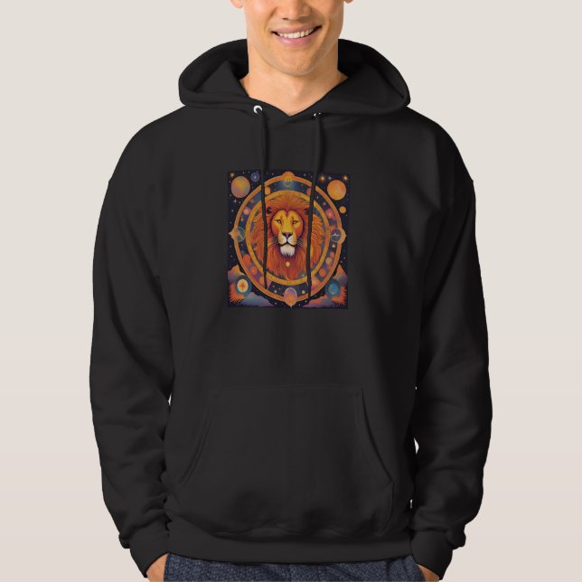 Zodiac Sign Lion Birthday Fire Sign Hoodie (Front)
