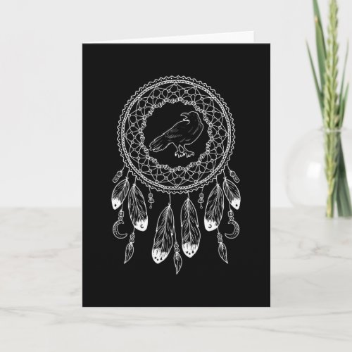 Zodiac Sign Native American Raven Card