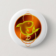 Zodiac Sign Orange Pisces Design