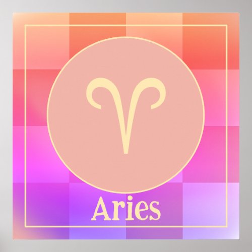 Zodiac Sign Pink Ombre Check