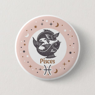 Zodiac Sign Pisces Button