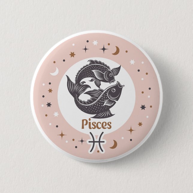 Zodiac Sign Pisces Button (Front)