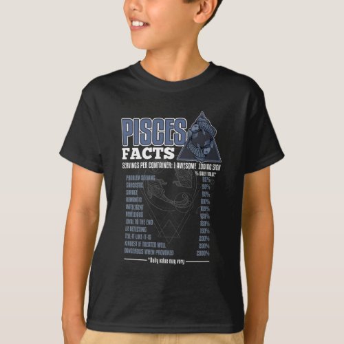 Zodiac Sign Pisces Facts Horoscope Definition T_Shirt