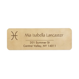 Zodiac Sign - Pisces Return Address Labels
