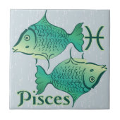 Zodiac Sign Pisces Symbol Ceramic Tile (Front)