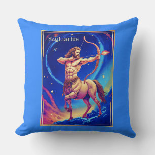Zodiac Sign Sagittarius as the Celestial Archer Throw Pillow