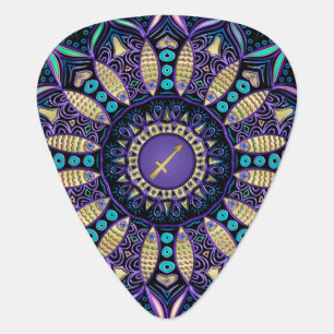 Zodiac Sign Sagittarius Mandala Guitar Pick