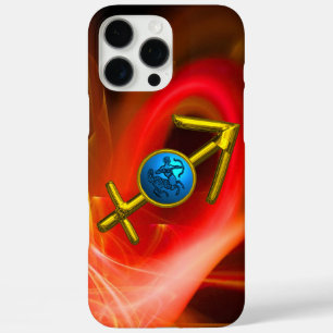 ZODIAC SIGN SAGITTARIUS,Red Yellow Fractal Swirls iPhone 16 Pro Max Case