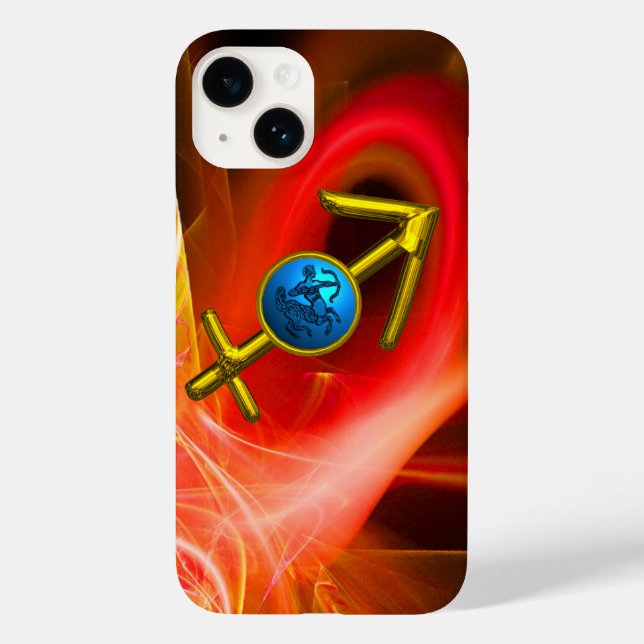 ZODIAC SIGN SAGITTARIUS,Red Yellow Fractal Swirls Case-Mate iPhone Case (Back)