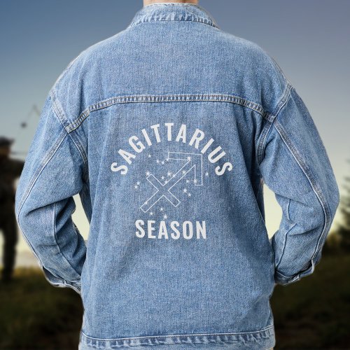 Zodiac Sign Sagittarius Season Womens Denim Jacket